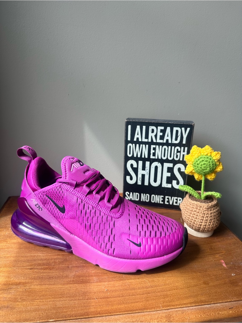 Nike Womens Air Max 270 Bright Pink Athletic Shoes